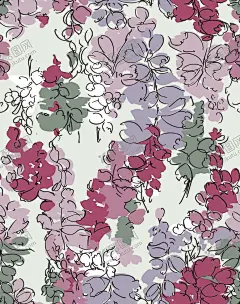 线条色块花 【酷图网】线条,花朵,小清新,紫藤萝,深色系
