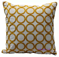 绣花简约圆圈环几何沙发靠垫软装设计黄色抱枕套50*50包邮cushion-淘宝网