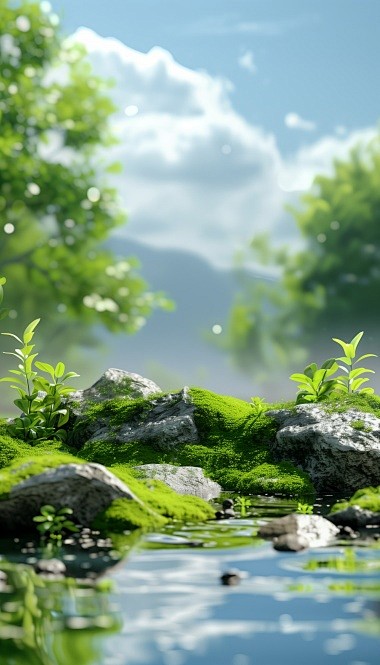 苔藓植物场景 - 可商用设计素材 - 黄...