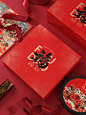 “五福临门”双开门茶饼盒