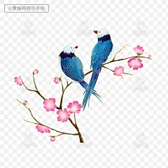 手绘喜鹊,喜鹊,卡通喜鹊,喜鹊插画,鸟,手绘鸟,树枝,七夕节,七夕手绘,手绘七夕元素,国潮,国风,中国风手绘,png,免扣素材,