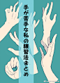 绘画超话    #绘画参考# 不会画手的小伙伴们看一下~来自画师るりあ的手部教学！ ​​​​
