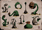 Desert plants, Cappa : Collection of fantasy cacti, succulents and other desert plants. For some of these I just focused on interesting shapes and for others I either amplified some aspect of it's function or even made up some sort of function.