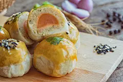 木制,面包店,月饼,桌子,工间休息,侧面视角,自制的,案板,下午茶,美味