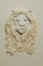 Calvin Nicholls的纸艺作品-狮子