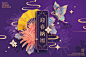 迎新春 2019猪年农历新年春节传统年画迎新EPS矢量海报设计素材