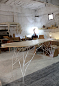 祁人原创设计 创意家居 个性枯树枝造型 书桌餐桌电脑桌工作台-淘宝网