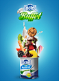 Lactel Buffet : The main idea of Lactel Buffet is that anything can be put on yoghurt, so in the visual we literally put everything on the Lactel package.