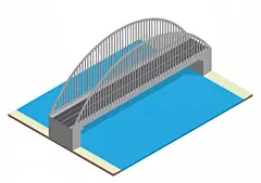 大桥等距插画矢量图素材