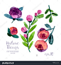 一个向量花卉画花的集合。水彩向量花。向量花卉set.Colorful花收集花,画水彩。弹簧设计邀请,婚礼或贺卡-艺术,自然-海洛创意(HelloRF)-Shutterstock中国独家合作伙伴-正版图片在线交易平台-站酷旗下品牌