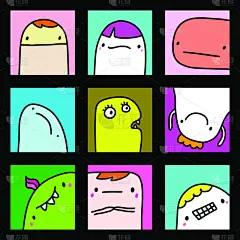 面部表情,品牌名称,人的脸部,卡通,怪物,人的头部,巨大的,幽默,高雅,布置