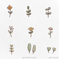 #插画分享##手帐素材#
感谢@听美南子讲故事 分享的81种小植物元素画法，再也不用担心画面中的植物元素单一啦，喜欢的小伙伴赶紧安排临摹起来 ​​​​