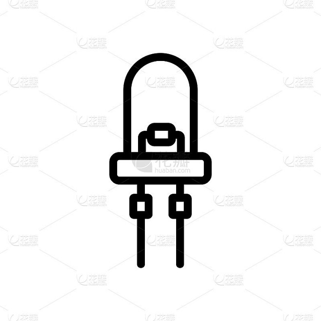 室内组织led灯图标矢量轮廓插图