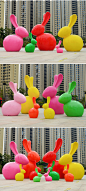 户外抽象兔子雕塑幼儿园装饰草坪园林景观动物月光兔美陈小品摆件-淘宝网