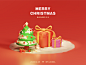 Merry Christmas isometric 3d blender design