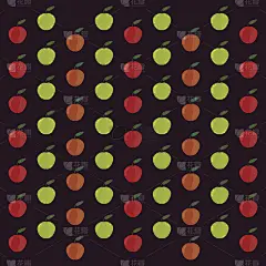 无缝彩色苹果图案。矢量图