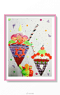 今日作品――《欢乐冰淇淋》想要来两口吗！！#创意儿童美术##儿童创意美术##儿童画素材# ​​​​