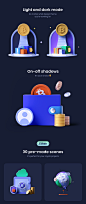 3D 3d icon 3D Icon Set 3d modeling c4d crypto Icon icon set octane WALLET