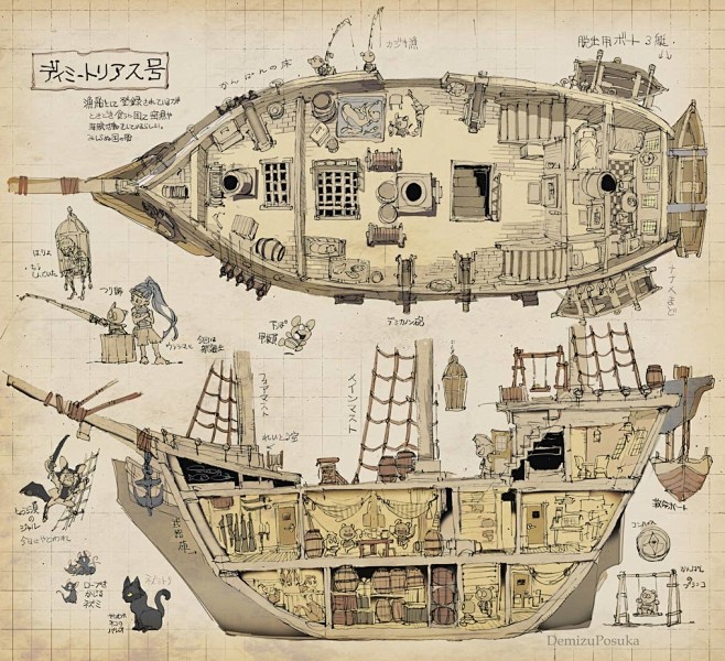 #創作 船内案内図 - ポ～ン（出水ぽす...