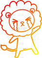 热,狮子,山,卡通,铅笔画,可爱的,动物园,图像,艺术,哭
