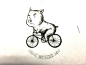 #针管笔# #画# #手绘# #黑白# #卡通##猪##单车##自行车##萌##可爱#