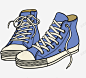 蓝色系带帆布鞋图案 页面网页 平面电商 创意素材