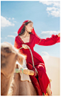 西藏旅游衣服女云南丽江民族风女装拍照好看裙子出游超仙沙漠红裙-赚客吧