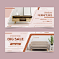 其中包括图片：Premium Vector | Furniture sale horizontal banners with photo