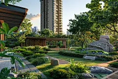 现代小高层住宅楼设计效果图