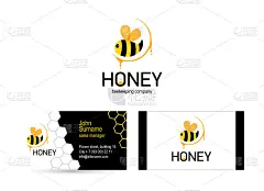 快乐蜂。抽象创意名片模板。