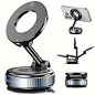 multifunctional vacuum suction phone holder foldable telescopic arm double sided magnetic adsorption adjustable angle position compact portable design for car office home use compatible with iphone android dashboard mount   office accessory modern accesso