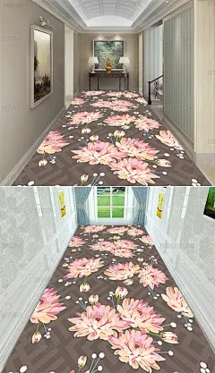 花纹图案-大花几何原创花朵几何走廊循环图案设计花纹图案家居数码图案