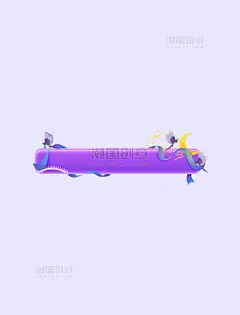 七夕节紫色标题框