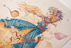 一朵夏的相册-一组传统水彩手绘插画