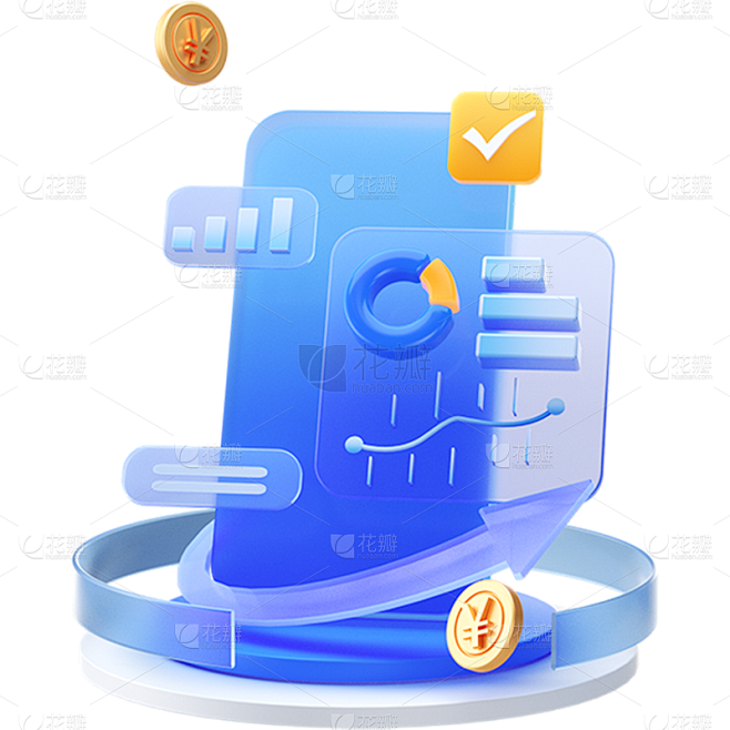 金融理财保险3D立体C4D金币组合元素