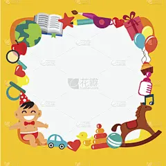 边框,儿童,卡通,球体,请柬,贺卡,球,汽车,蛋糕,玩具