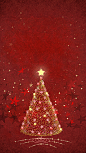 灯光圣诞树红色圣诞背景- HTML素材网