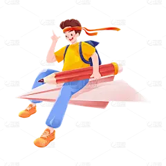 卡通感学习教育人物元素