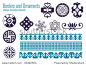 Borders and Ornaments, vintage decorative elements
