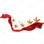 建党节3D立体红色五角星星星装饰元素素材