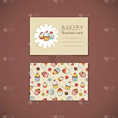 面包店,名片,可爱的,商务,精神振作,咖啡,蛋糕,食品,庆祝,设计