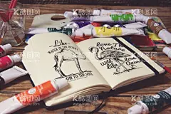 绘画场景  - 源文件下载【酷图网】自定义场景,办公用品样机,办公用品场景,办公用品贴图,贴图样机,名片样机,办公用品VI