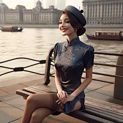 侬晓得伐？宝蓝色旗袍捞有腔调呃!_3_本源AI工作室_来自小红书网页版