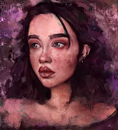 Ahmed Karam精致的人物肖像插画作品