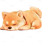 动物系列通用水彩手绘插画小狗贴纸