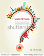 question mark with tourism icons and elements, infographic 正版图片在线交易平台 - 海洛创意（HelloRF） - 站酷旗下品牌 - Shutterstock中国独家合作伙伴