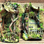 Curled Mossy Awning Fairy Door LIMITED NUMBER LEFT by CindiBee: 