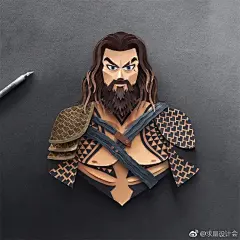 Robbin Gregorio剪纸风格人物插画作品，包括冰与火之歌与DC人物角色。#求是爱设计# ​​​​