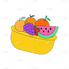 卡通感儿童节水果元素贴纸