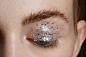 All of the Best Eye Makeup Looks From the Spring 2016 Runway Shows - silver glitter eyeshadow + natural lashes and brushed up brows: 